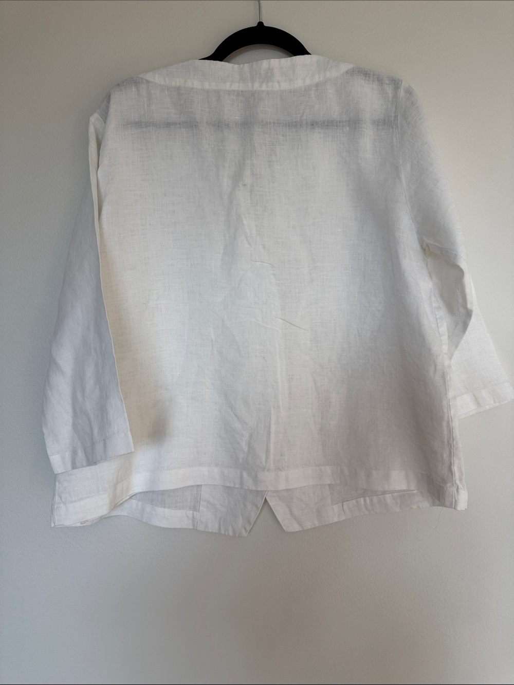 NWOT Flax White Linen Button-Front V-Neck Jacket– small (371) - Picture 7 of 12
